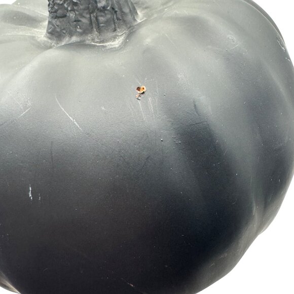 Halloween LED Light-Up Black Jack-O-Lantern Pumpkin Decor With Evil Face Design - Picture 5 of 8